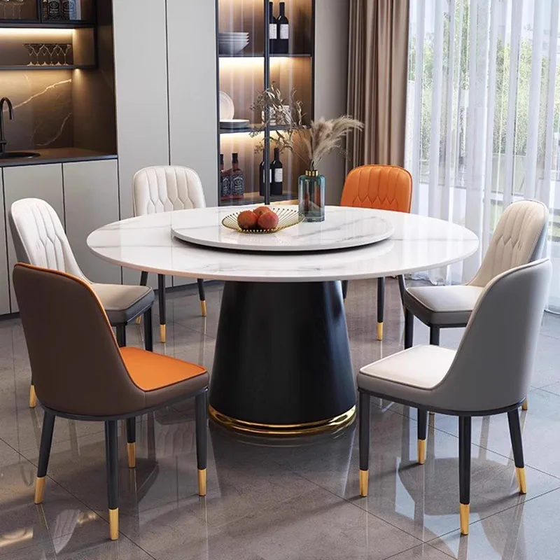 Chairs Nordic Dining Table Luxury Round Legs Metal Marble Dining Table Living Italy Juegos De Comedor Decoration Accessories