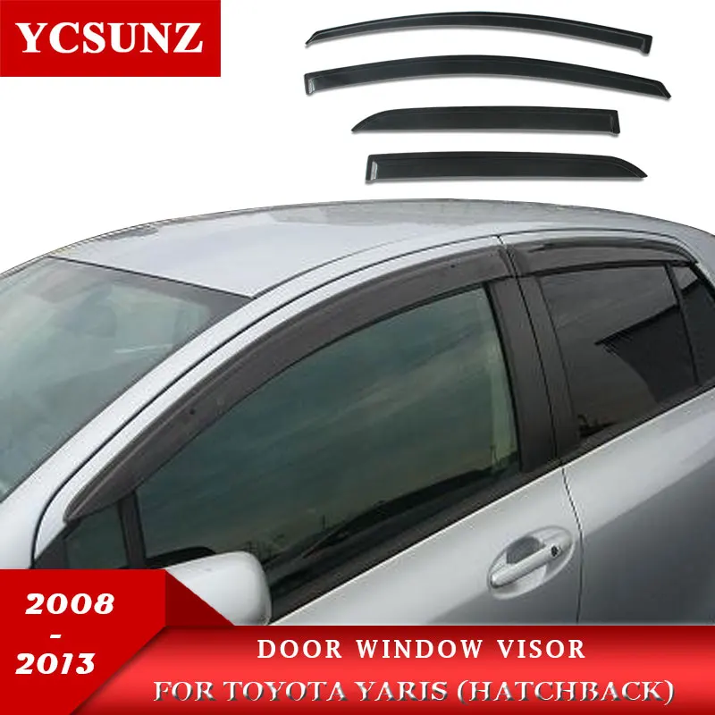 

Door Window Visor For Toyota Yaris Hatchback 2008 2009 2010 2011 2012 2013 Accessories Rain Guard Sun Deflector Car Stylings