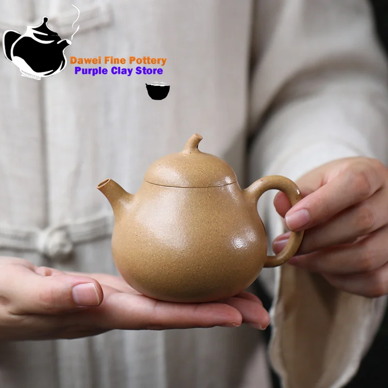 

Yixing handmade purple clay teapot, raw ore section, mud, eggplant, melon, Chinese teapot, Kung Fu tea set 190ml