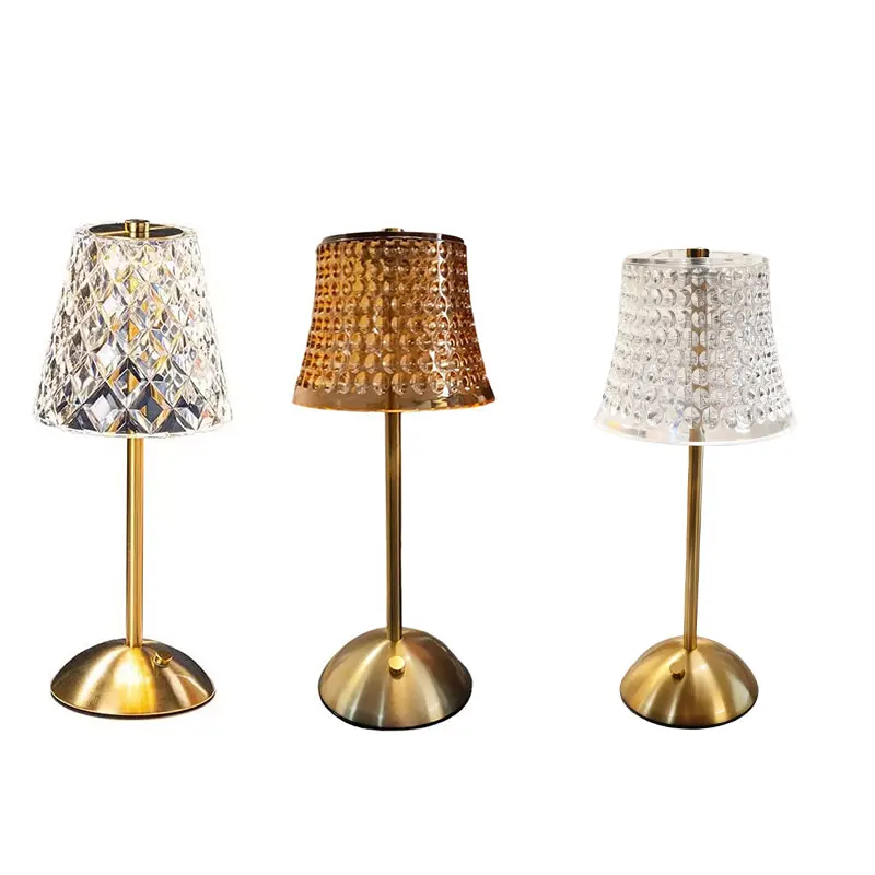 مصابيح طاولة كريستال للمطاعم والحانات وأضواء ليلية بجانب السرير لغرف النوم وشحن مصباح اللمس وتركيبات الإضاءة ومصباح ديكور المنزل