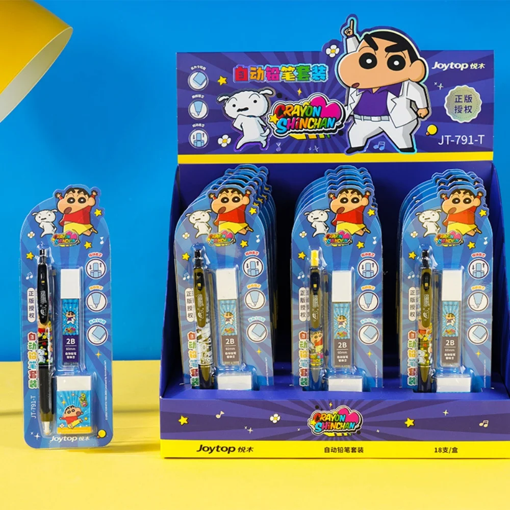 Genuine Crayon Shin-chan 0.5mm Mechanical Pen Automatic Pen with Refills for School Supplies Office Stationery Girls Gifts