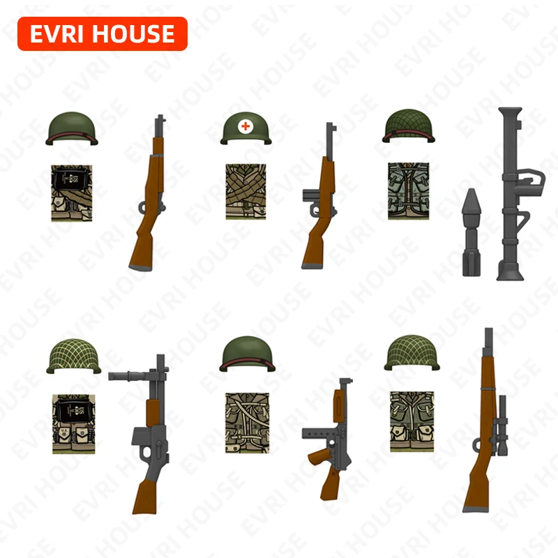 U.S. Army Rangers Mini Action Figures Bricks Building Block Dolls Assembly Toys for Children N683-688
