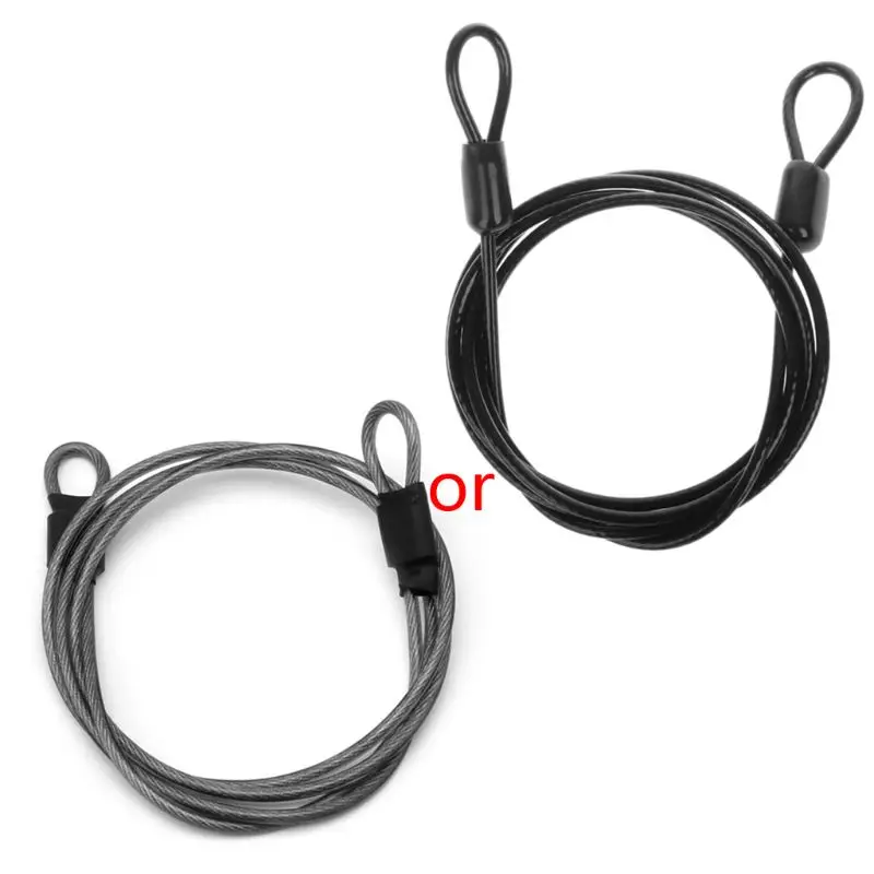 New 3Color 100cm x 2mm Cycling Sport Security Loop Cable Lock Bikes Bicycle Scooter U-Lock Drop Ship