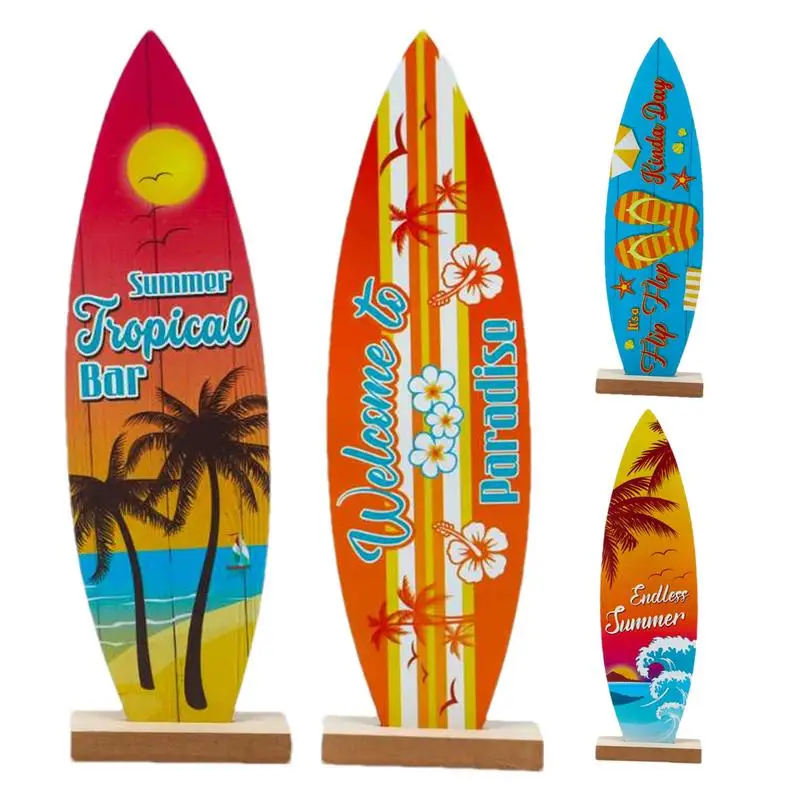 Surfboard Sign Tropical Bar Table Centerpieces Surf Board Decor For Wall Surfboard Beach Signs Summer Wood Sign Multifunctional