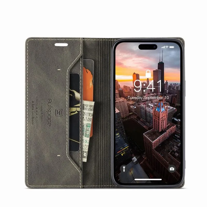 Luxury Leather Wallet Magnetic Flip Matte Phone Case Cover On For Iphone 14 Pro Max 13 12 11 SE 2022 2020 8 7 6 Plus X XR XS Max