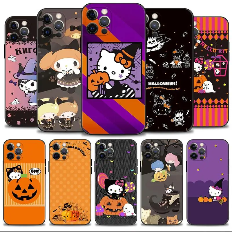 Phone Case For Apple iPhone 15 11 14 13 12 Pro Max 13 12 Mini XS Max XR X 7 8 Plus Cover Cartoon Hello Kitty My Melody Halloween