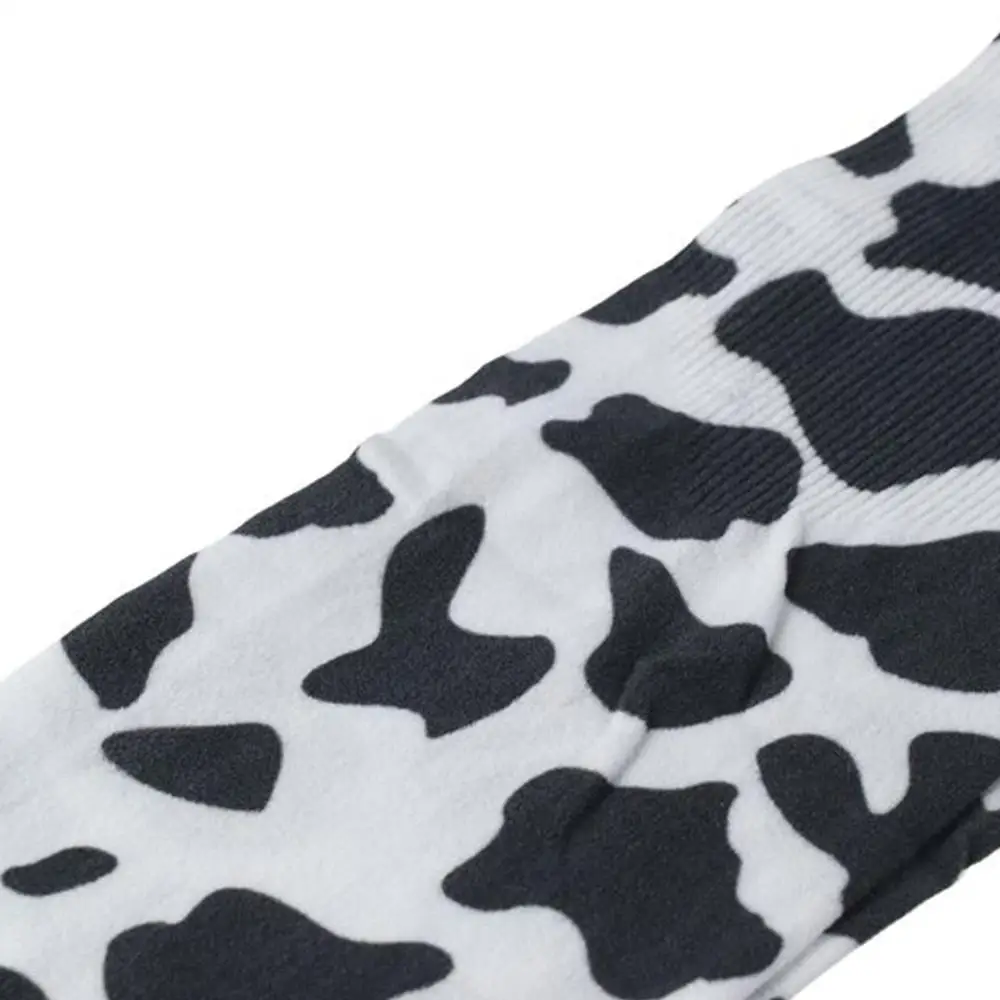 1Pair Portable Cow Pattern Ice Silk Sleeves Dacron UV Resistant Sleeve Cover Protection Thin Loose Ice Sleeves Outdoor