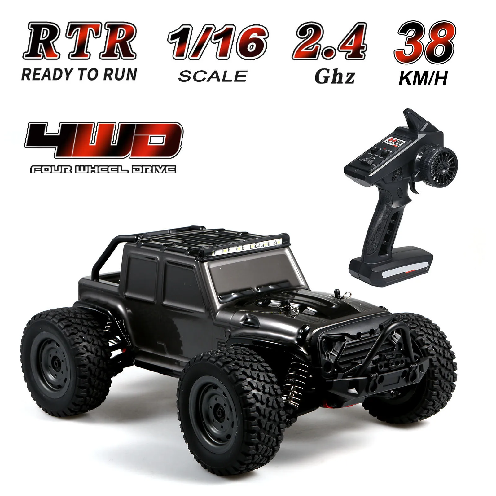 1:16 Jeeps RC Off-samochód 2.4G pojazdy zdalnie sterowane 4x4 napęd Model symulacyjny z oświetleniem LED samochody zabawkowe dla prezenty dla dzieci