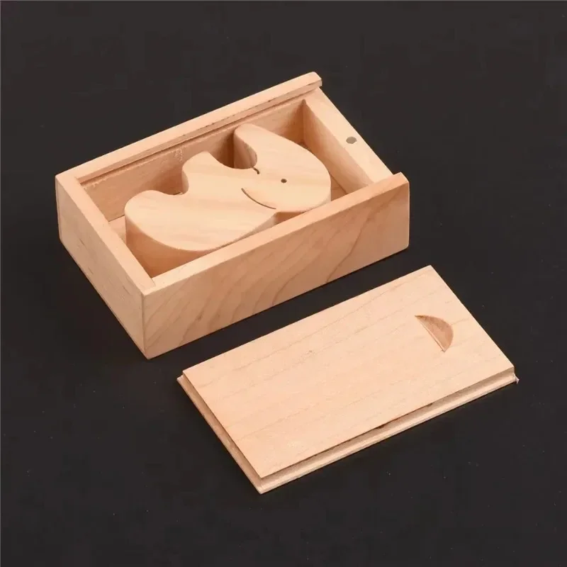 5PCS Solid Natural Wood Unfinished Storage Box With Sliding Top For Necklace Ring Gift Box USB Decorative Gift Wooden Case Box