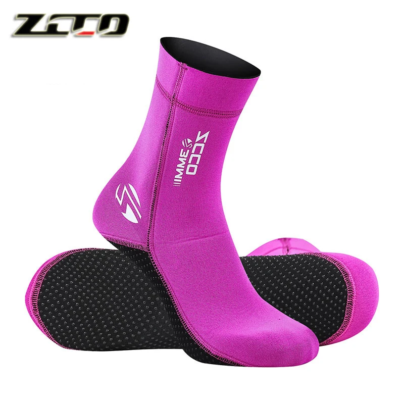 ZCCO 3mm Super Elastic Warm Swimming Anti Slip Diving Fins Wetsuit Sock Anti Wear Ankle Protection Socks Enlarged Diving Socks