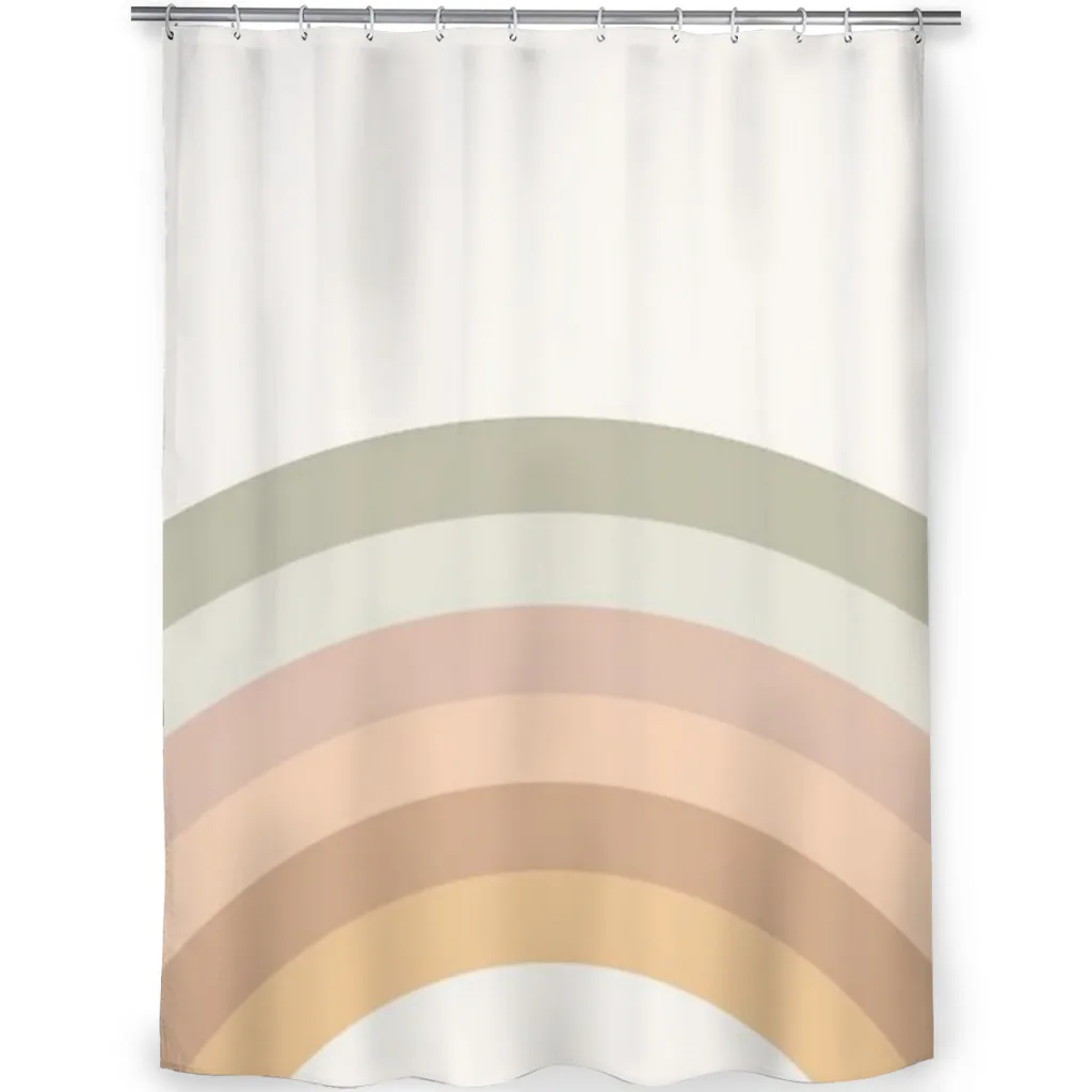 Rainbow neutral colors art Shower Curtain for Bathroom  Aesthetic Room Decoration