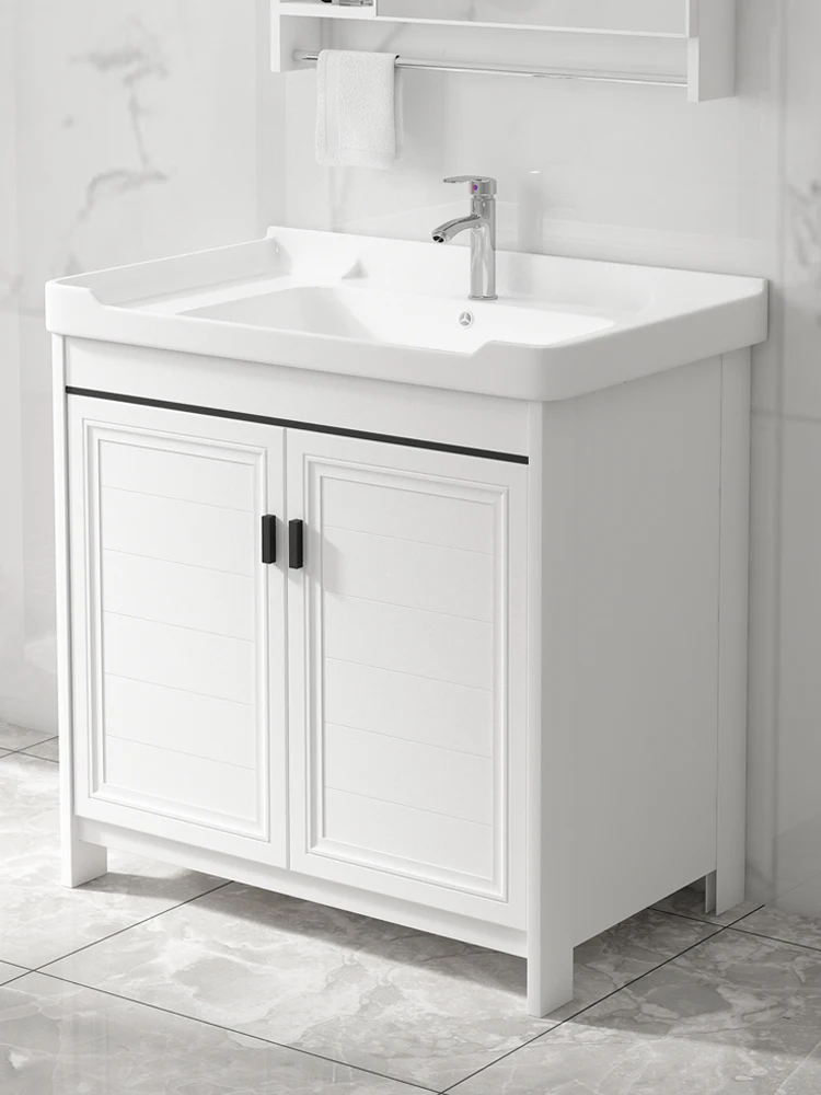 

Space aluminium floor-standing bathroom cabinet washbasin cabinet combined bathroom washbasin balcony integrated washbasin pool.