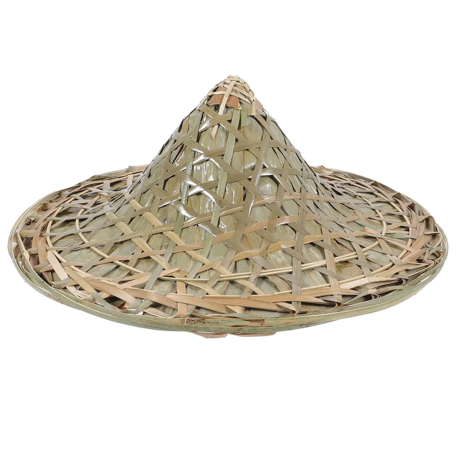 

Bamboo Woven Blocking Durable Fisherman Woven Caps Weaving Rain Proof Farmer Caps Fisherman Bamboo Hat Retro Straw