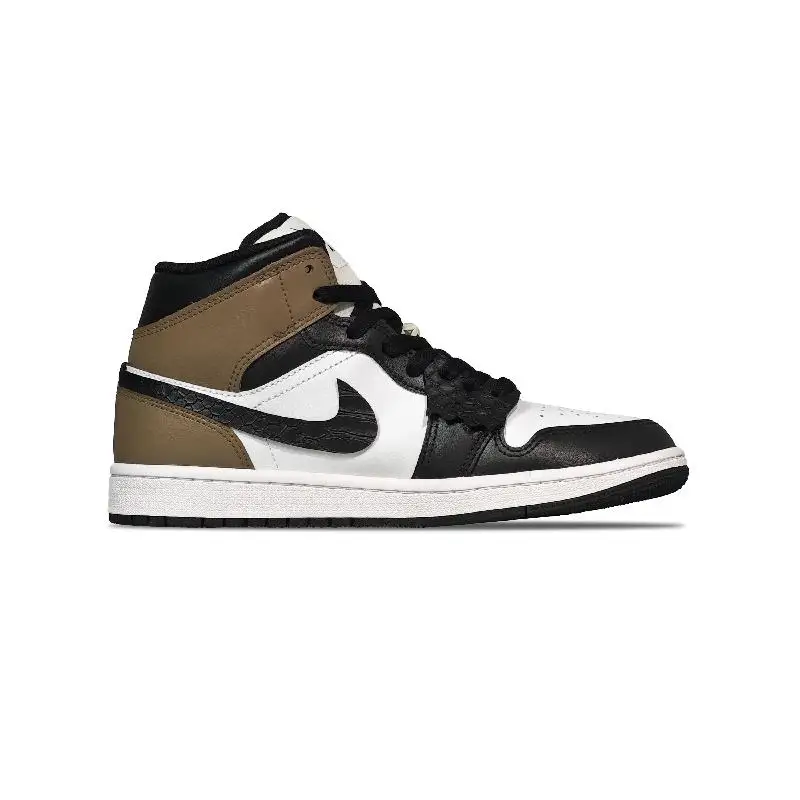 【Customize】Air Jordan 1 Vintage Basketball Shoes Men High-top Black/Brown Sneakers shoes DQ8426-132