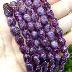 8x12MM Irregular Amethyst Color Purple Quartz Natural Stone Loose Spacer Beads for Jewelry Making Diy Bracelet Accessories 15‘’