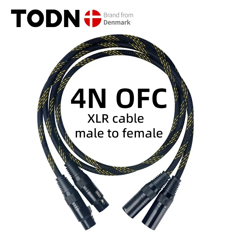 TODN L-4E6S 4N OFC copper XLR balanced Audio Interconnect Cables XLR plug