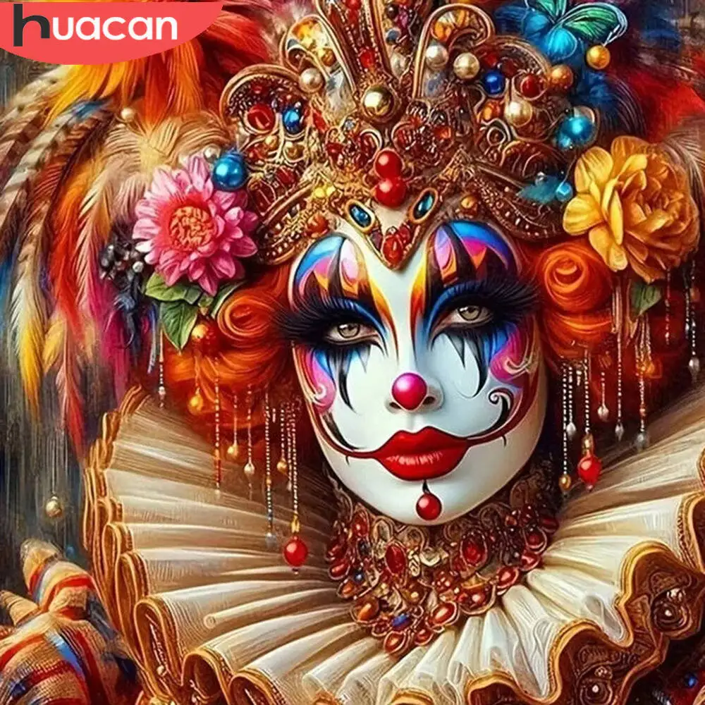 HUACAN Joker 5D DIY Diamond Paintings Colorful Mosaic Complete Kit Flower Diamond Embroidery Art Room Decoration