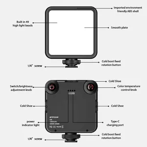 Video đèn LED Clip cho máy ảnh DSLR, di động, chụp ảnh camera, 3000K-6000K, ánh sáng hai màu, giày lạnh, máy quay, GoPro Vlog 10 Ánh sáng bán hàng chính GoPro - №10