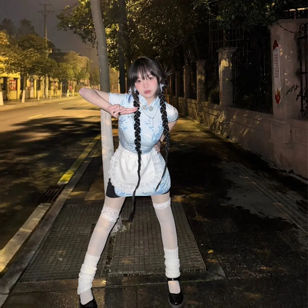 Nowy chiński strój Sle Dr loween Cisas Cosplay orm Soft Girl Maid Skirt ort na co dzień