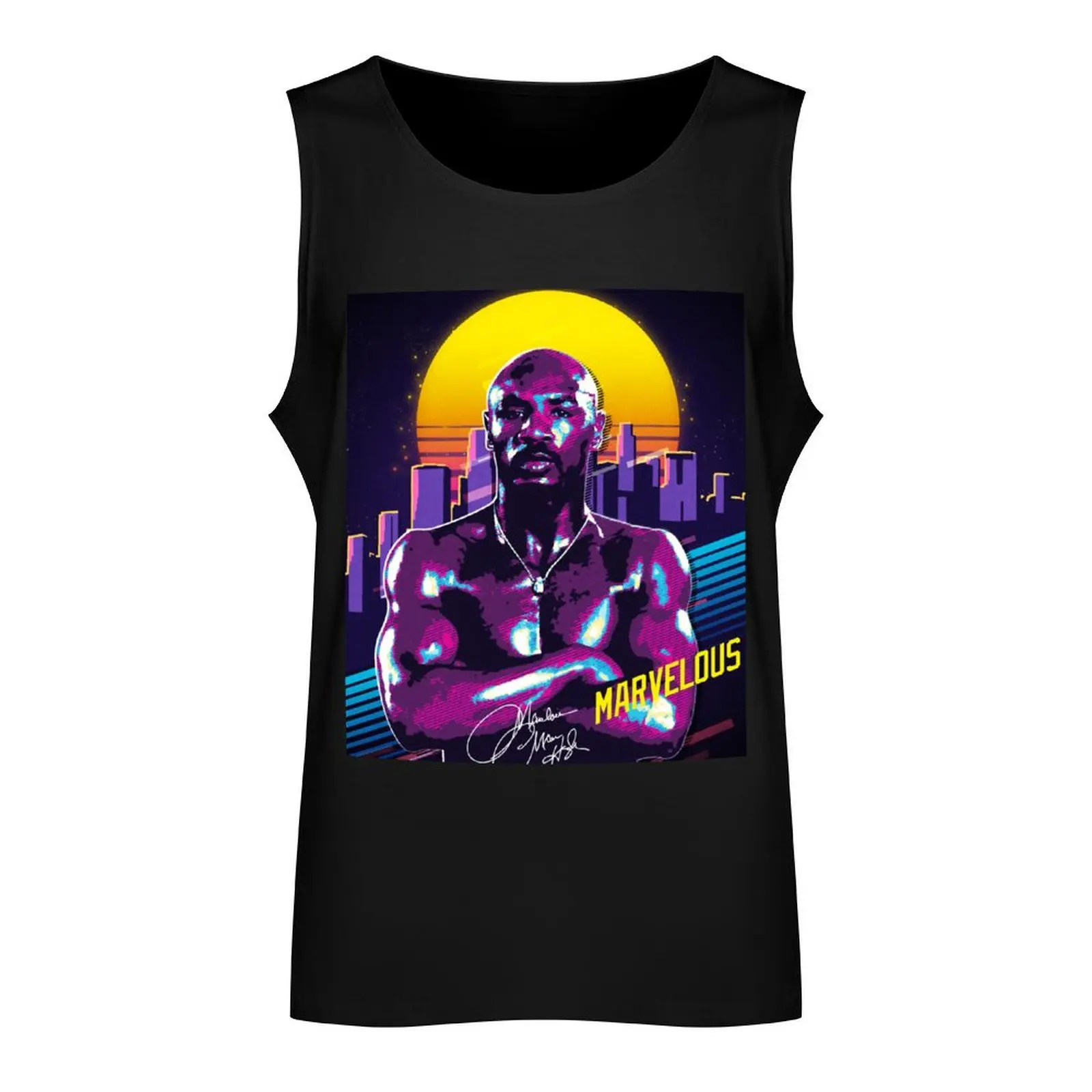Day Gift Marvelous Marvin Hagler Boxing Legend Signature Cool Gifts Tank Top Men's clothing anime t-shirts