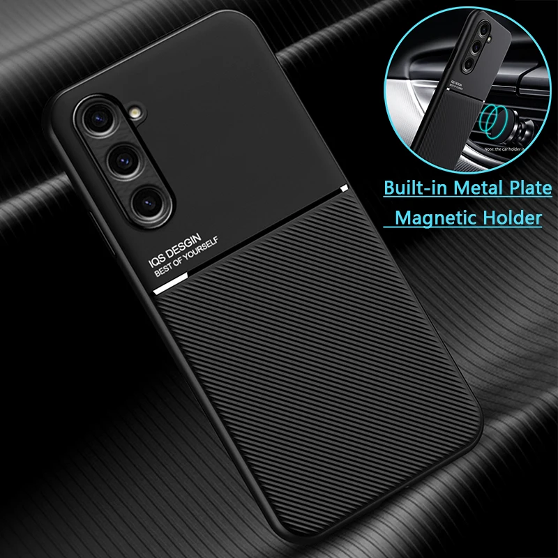 For Samsung Galaxy S23 FE Case Luxury Leather Magnetic Holder Phone Cases For Samsung S23 FE S23FE S23 fe Shockproof Back Cover