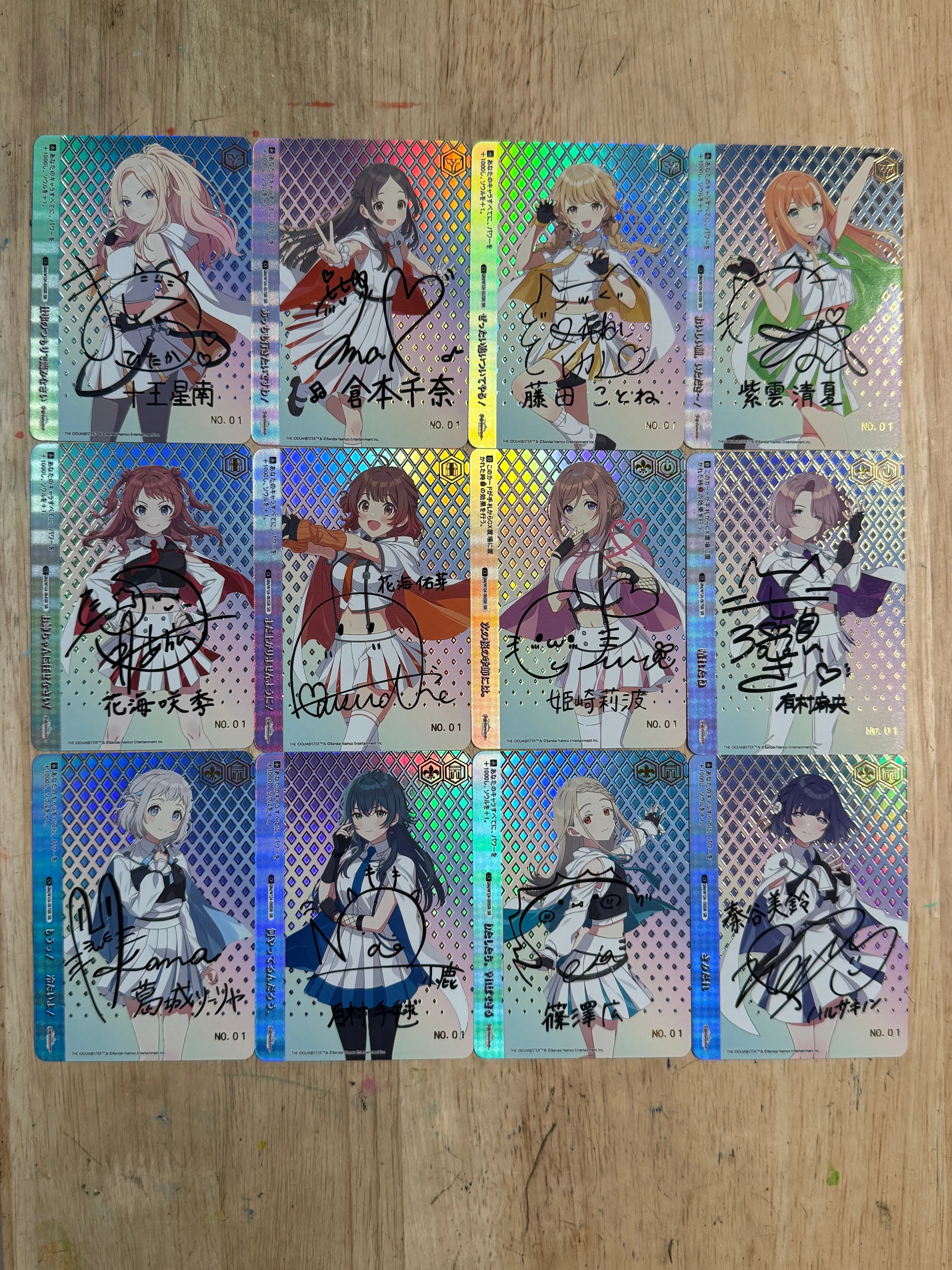 

12pcs/set THE IDOLM@STER Diy Self Control Collect Signature Trading Flash Card Anime Cartoon Gift Toy Personal Signature