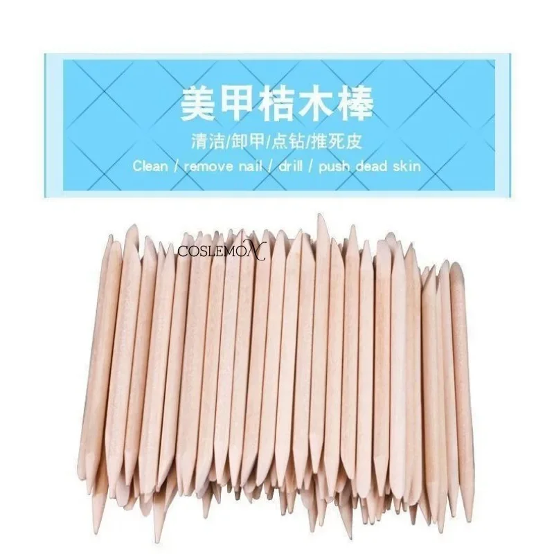 100 pz/set unghie legno Manicure Stick multifunzionale doppia testa Manicure dettaglio correttore smalto per unghie rimozione arte punteggiatura strumenti