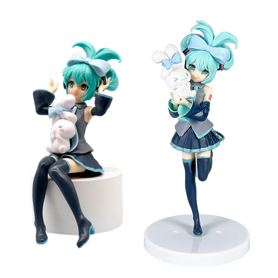 21CM Hatsune Miku X Cinnamoroll Piapro Kat Oor Kawaii Anime Figuur Perifere Collectible PVC Action Figure Model Pop speelgoed Geschenken