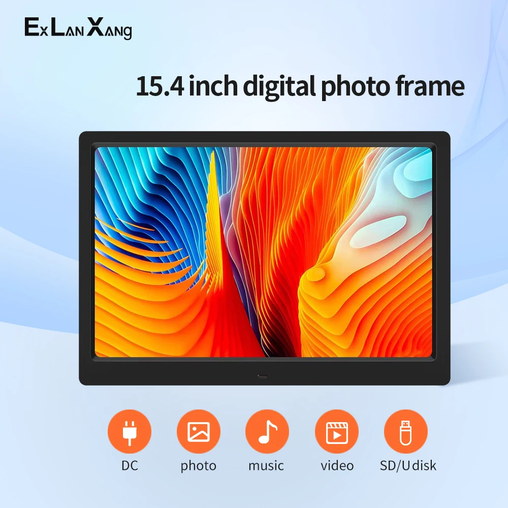 Selling Digital Photo Frame 15.4 Inch HD  Picture Mult-Media  Player MP3 MP4 Alarm Clock For Gift