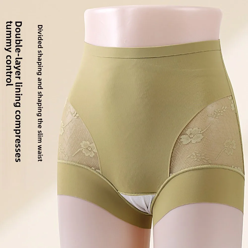 High Waist Postpartum Body Shaper Large Size Shapewear Satin Butt Lifter Briefs Belly Contracting Flowers