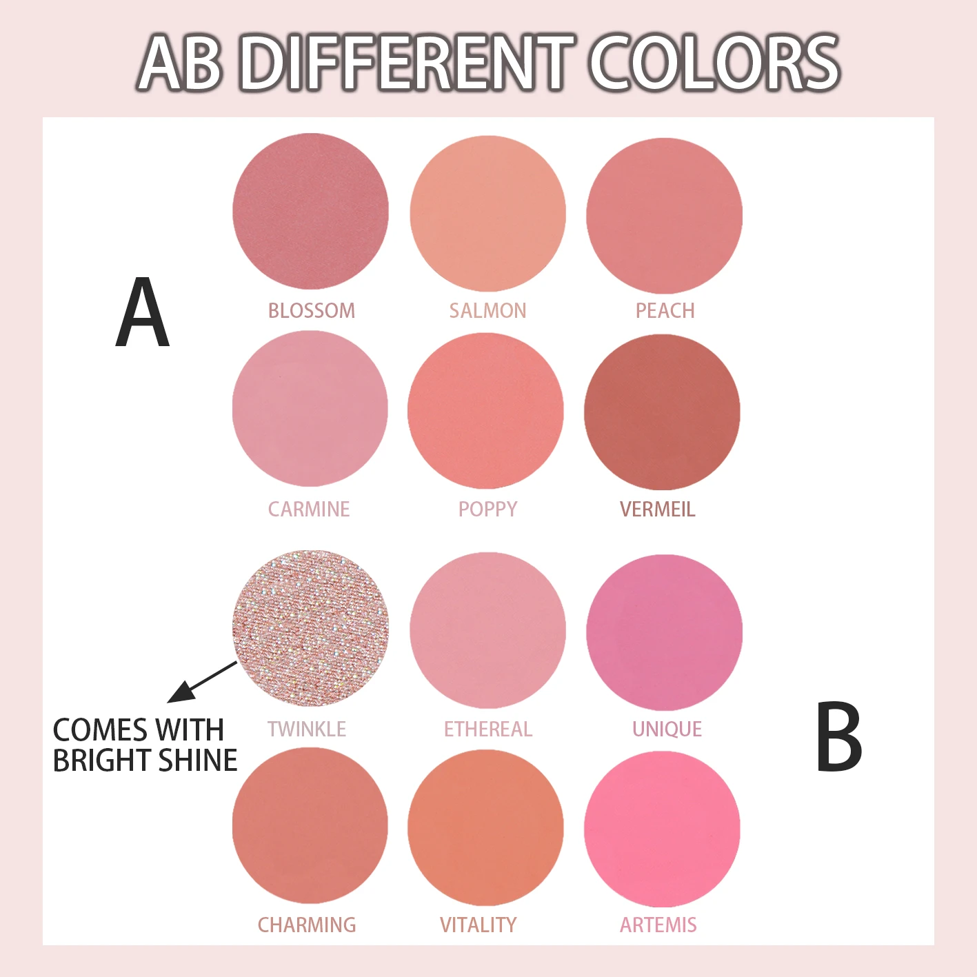 BEAUTY GLAZED 6 colori ad alto pigmento morbido impermeabile guancia rossetto fard in polvere fard per trucco viso cruelty-free