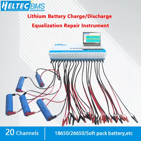 20 channel 10A High Accuracy Battery capacity tester with Voltage Equalizer 18650/26650/LiFePO4 Single-channel 5V/10A