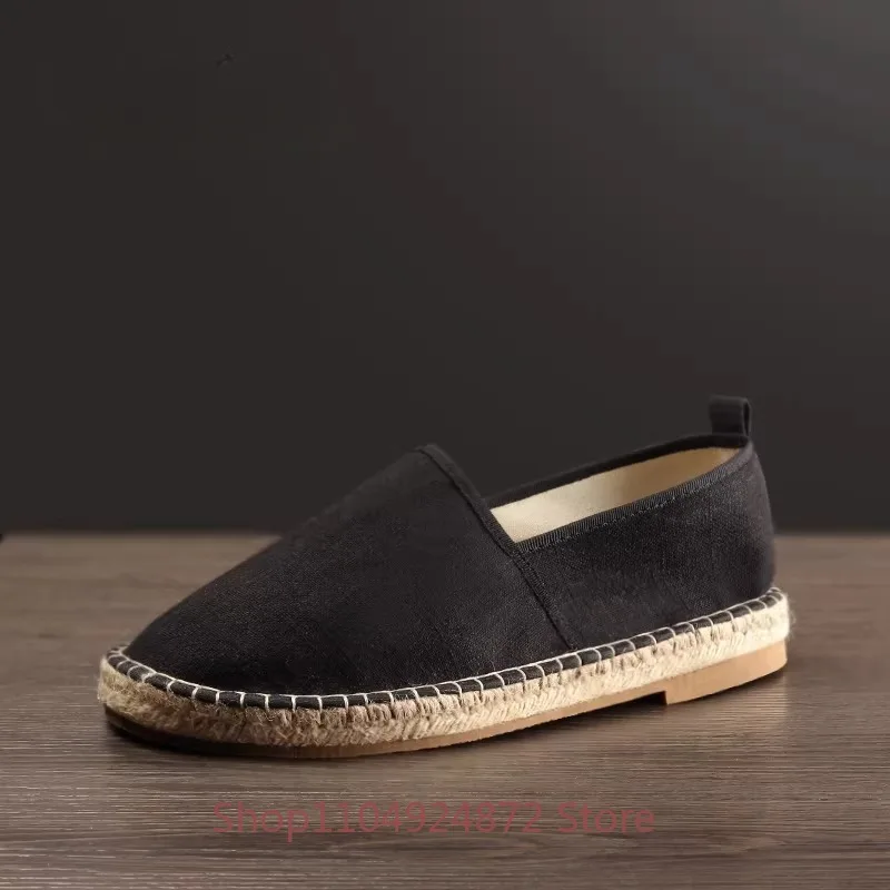 Spring Summer Loafers Men's Shoes Breathable Sweat-Absorbant Anti-odor Casual Canvas Slip on Single Shoes Male Flats