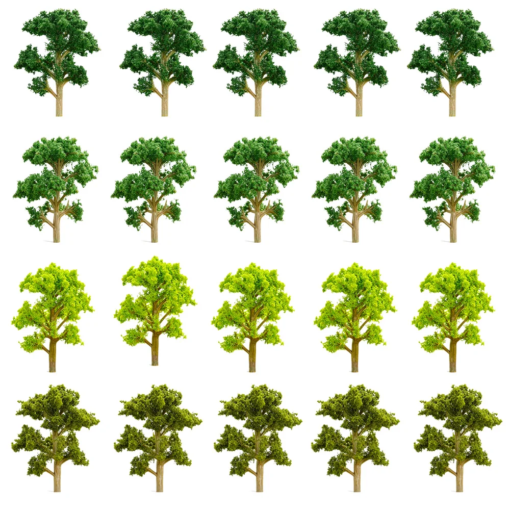 20Pcs Height 5.5cm Miniature Trees Model for HO N Scale Railway Layout Wargame Sand Table Landscape Materials Diorama Accessory
