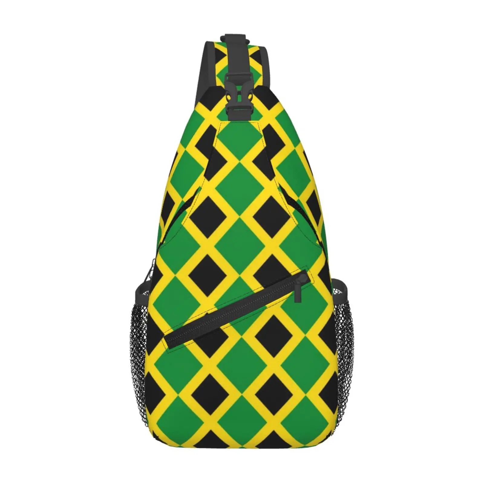 

Jamaica Flag Sling Backpack Sling Bag Hiking Traveling Chest Bag Daypack Men'S Fashion Crossbody Backpack Shoulder Bag Pouch