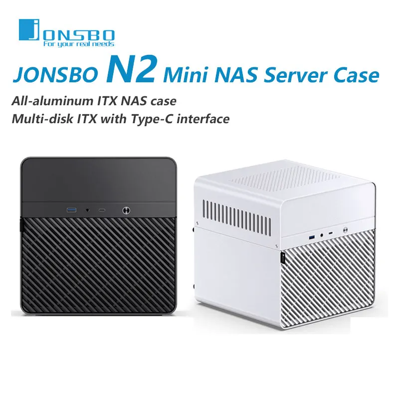 

JONSBO N2 ITX Mini NAS Server Small Case All-In-One Aluminum Suitcase Portable Case 5 Hard Disk Location Hot-Swappable Chassis