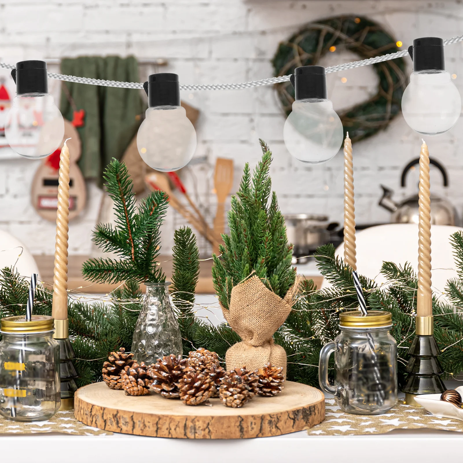 20 قطعة سلسلة أضواء فارغة غلوب مصابيح كهربائية البلاستيك قلادة الديكور استبدال لحديقة حفل زفاف عيد الميلاد