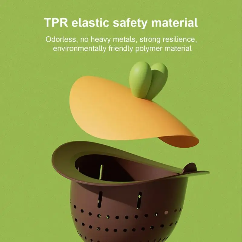 Kitchen Drain Strainer Portable Cartoon Garbage Residuee Filter Reuseable Anti-clogging Drain Filter Kitchen Sink Hair Catcher