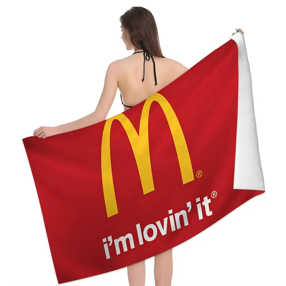 منشفة شاطئ مطبوعة من الألياف الدقيقة من M-Mcdonalds لتسلق الجبال واليوجا والسباحة والجري ومنشفة ناعمة ماصة