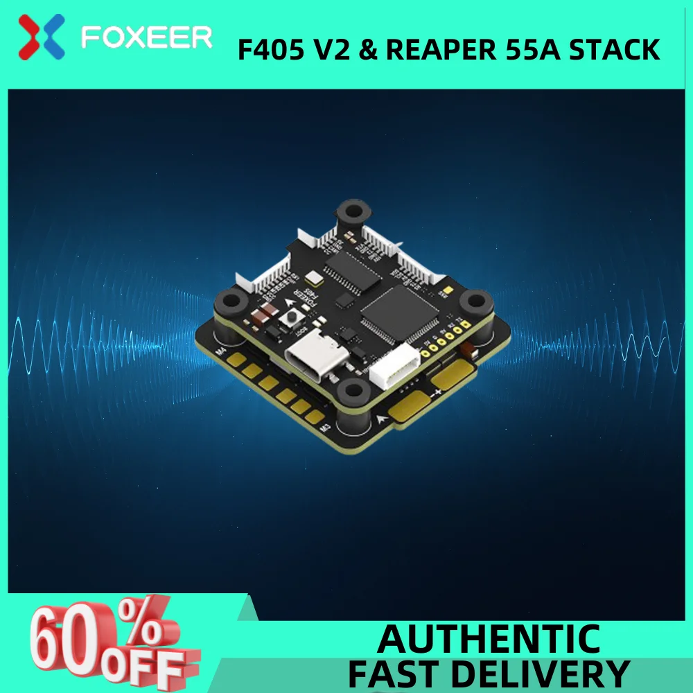 

Foxeer F405 V2 FC Reaper 55A ESC 8S Stack Video Switcher Servo Barometer for RC FPV Racing Drone