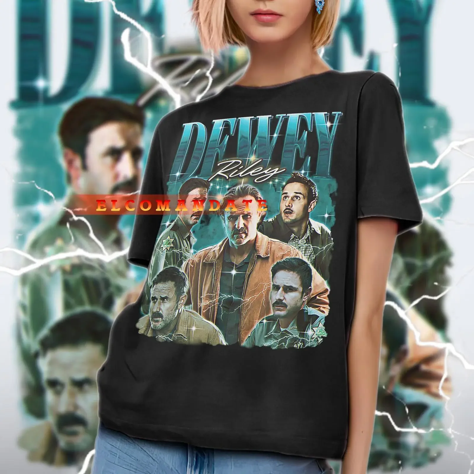 DEWEY RILEY T Shirt Vintage Retro 90s Bootleg Sweater vintage Washed designer clothes Breathable homme streetwear Versatile