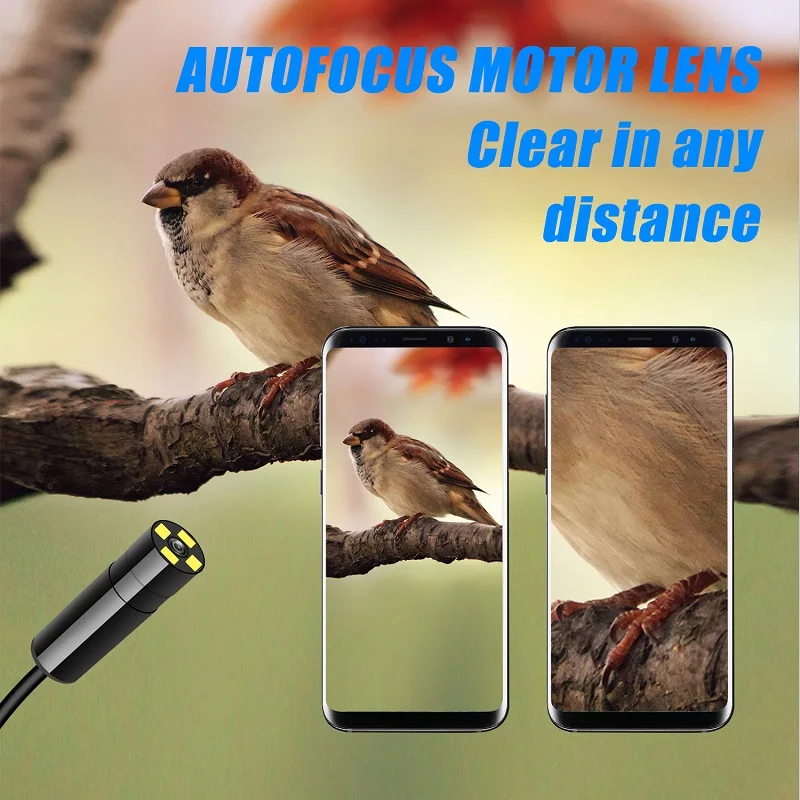 Imagem -03 - Endoscópio de Foco Automático para Carros Mini Câmera de Inspeção de Esgoto Endoscópio Usb Telefone Android tipo c hd 1944p 12 mm 5mp