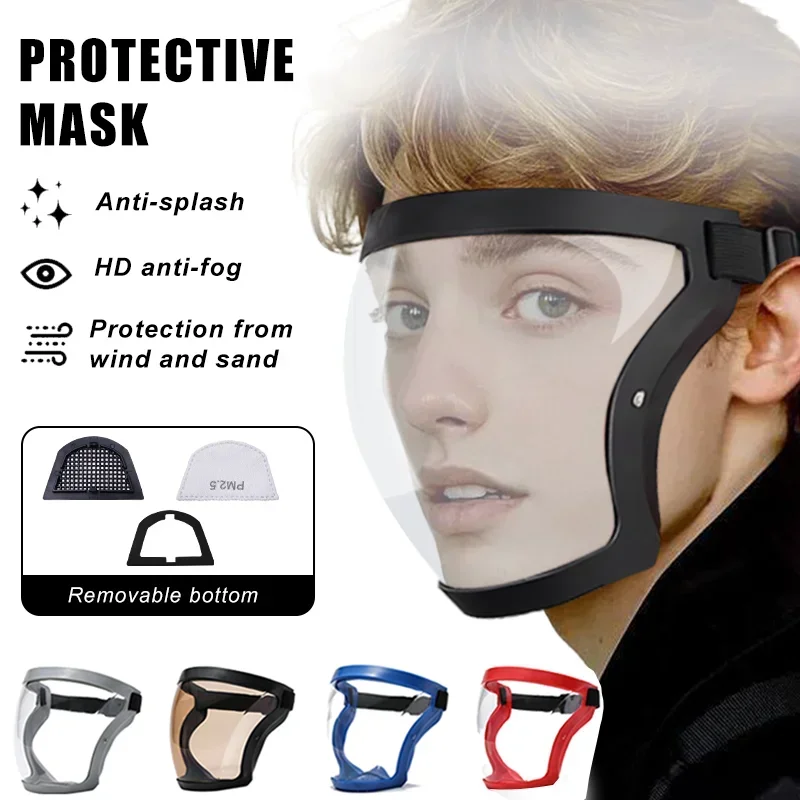 Work Protection Mask New Glasses Anti-fog Full Face Shield Transparent Facial Protector Reusable Kitchen Security Protection