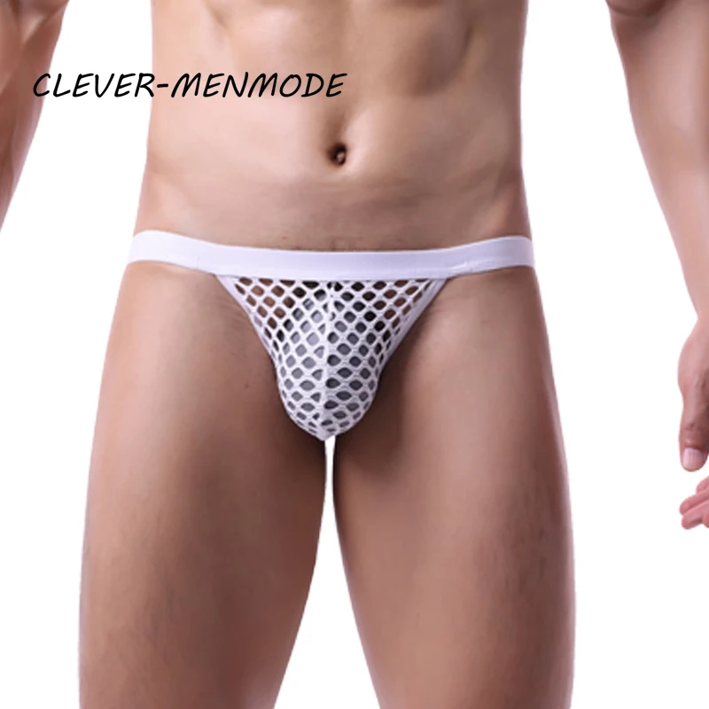 BDSM G-String T-Back Jockstrap Men Fashion Transparent Panties Sexy Fishnet Hip-Baring Thong Low Rise Mesh See-Through Lingerie image 5
