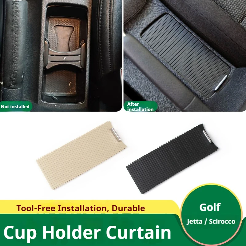 

For VW Golf Jetta MK5 MK6 EOS Scirocco New Dual-Color Car Drink Cup Holder Central Console Sliding Cover 1K0 862531 A 5KD862531