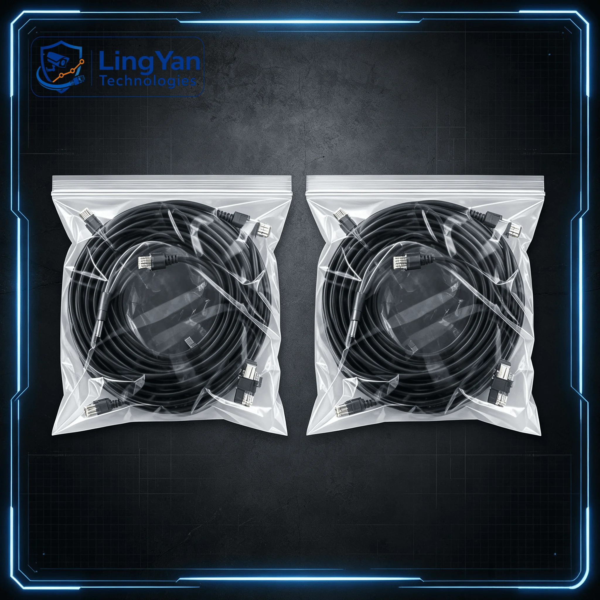 

2PCS 4PCS Bulk Wiring Kit 8+2 Composite Core RJ45 DC 5.5x2.1mm All-in-One Network Power Cable For IP Surveillance