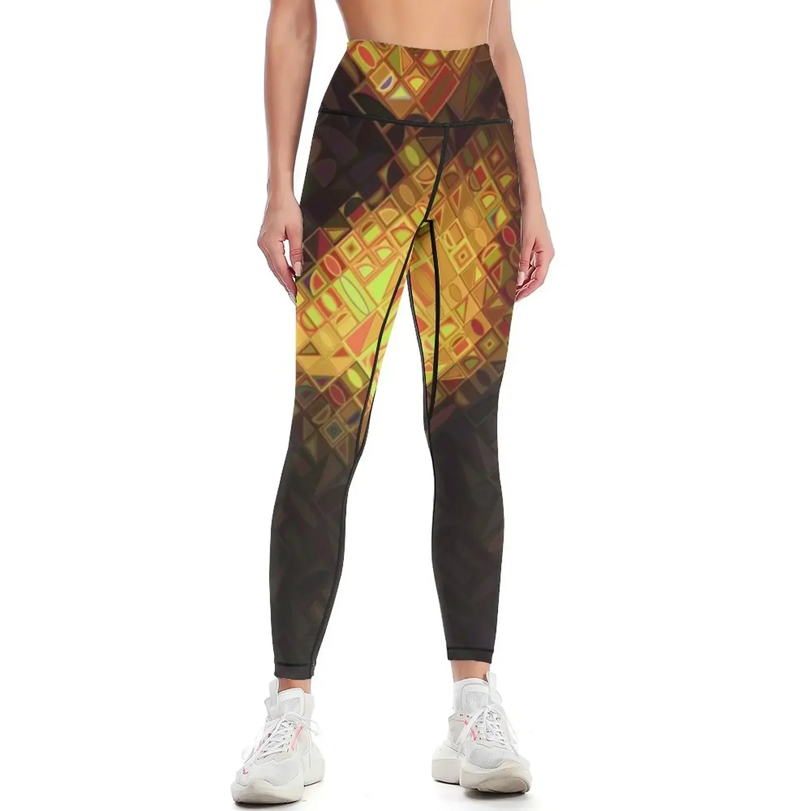 

After Chuck Close - Portrait - Mona Lisa Leggings workout clothes for gym womans sports for gym Womens Leggings