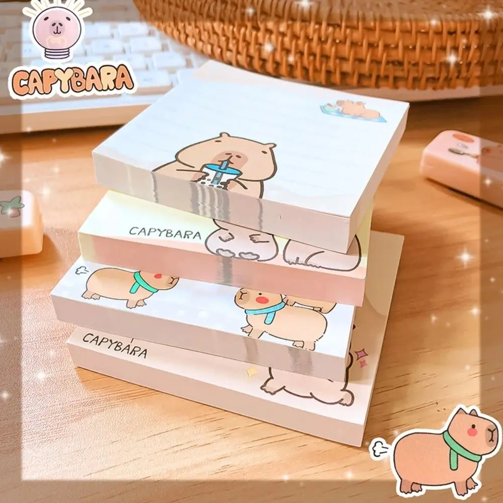 Message Paper Kawaii Capybara Memo Pad Non Sticky Portable Note Paper Cute Cartoon Note Pad Student