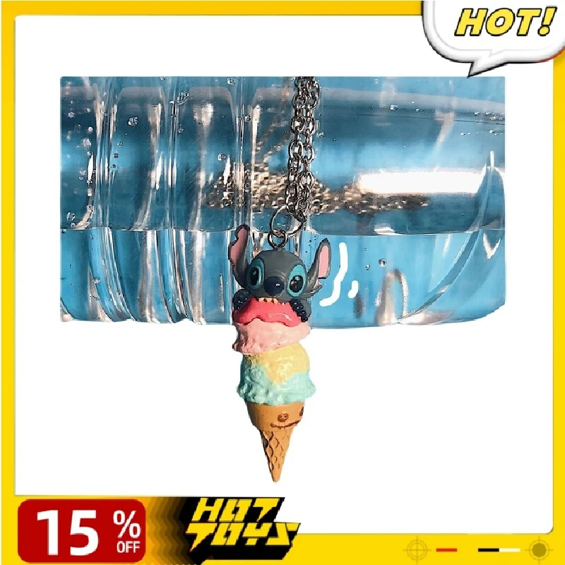 

Kawaii Creative Stitch Necklace Cute Ice Cream Burger Versatile Pendant Decoration Accessories Holiday Gifts Collectibles Toys