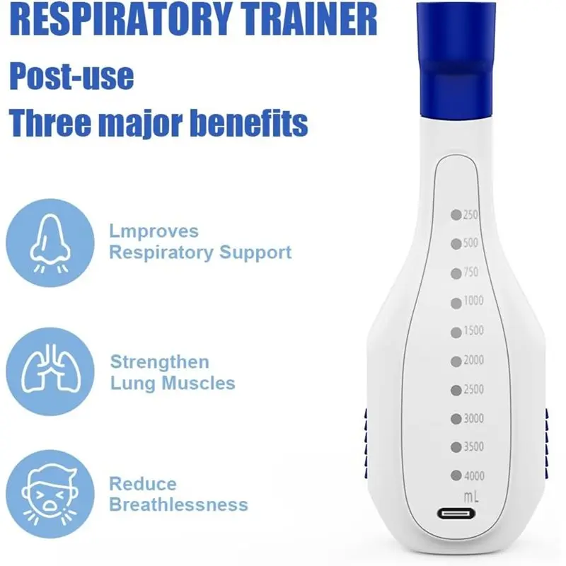 NEW-Respiratory Training Device, Exercise Equipment,Adjustable Pressure, Custom Resistance Settings Easy To Clean Carry Trainer